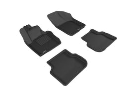 3D MAXpider 2011-2018 Volkswagen Jetta Sedan Kagu 1st & 2nd Row Floormats - Black