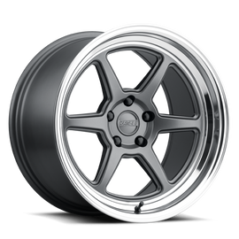 Kansei K14G Roku 18x8.5in / 5x120 BP / 35mm Offset / 72.56mm  Bore - Grey and Machined Lip