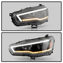 Load image into Gallery viewer, Spyder 08-17 Mitsubishi Lancer EVO 10 Projector Headlights - Black (PRO-YD-ML08V2HIDSI-SEQ-BK)