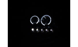Raxiom 97-03 Ford F-150 LED Halo Projector Headlights- Black Housing- Clear Lens