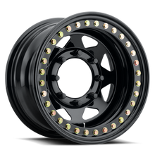 Load image into Gallery viewer, Raceline RT80 Rock 8 Spoke 15x10in / 8x165.1 BP / -25mm Offset / 130.81mm Bore - Gloss Black