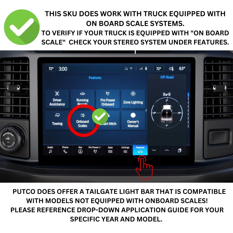 Putco 2024+ Ford F150 w/Factory LED Tail Light & OBS 60in Freedom Blade Tailgate Light Bar
