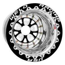 Load image into Gallery viewer, Weld V-Series 15x13 / 5X4.75 BP / 3in. BS Black 3 Piece Wheel - Black Single Beadlock MT