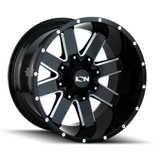 Load image into Gallery viewer, ION 141 18x9 / 8x165.1 BP / 18mm Offset / 125.2mm Hub Gloss Black Milled Wheel