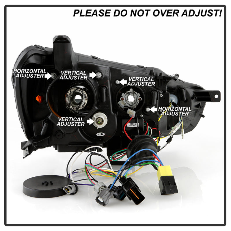Spyder 08-17 Mitsubishi Lancer EVO 10 Projector Headlights - Black (PRO-YD-ML08V2HIDSI-SEQ-BK)