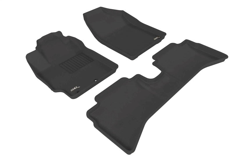 3D MAXpider 2012-2015 Toyota Prius C Kagu 1st & 2nd Row Floormats - Black