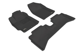 3D MAXpider 2012-2015 Toyota Prius C Kagu 1st & 2nd Row Floormats - Black