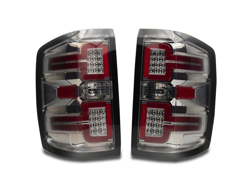 Raxiom 14-18 Chevrolet Silverado 1500 LED TailLights/SeqTurn Signals- Chrome- Smoked Lens