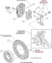 Load image into Gallery viewer, Wilwood kit front XRS6R wwe C10 alum pro spindle 12.19 rotor SRP red