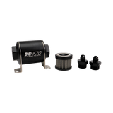 DeatschWerks Stainless Steel 6AN 5 Micron Universal Inline Fuel Filter Housing Kit (70mm)