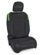 PRP Jeep Wrangler JL Front Seat Covers Jeep Gladiator JT- with Molle Back (Pair) - Black/Green