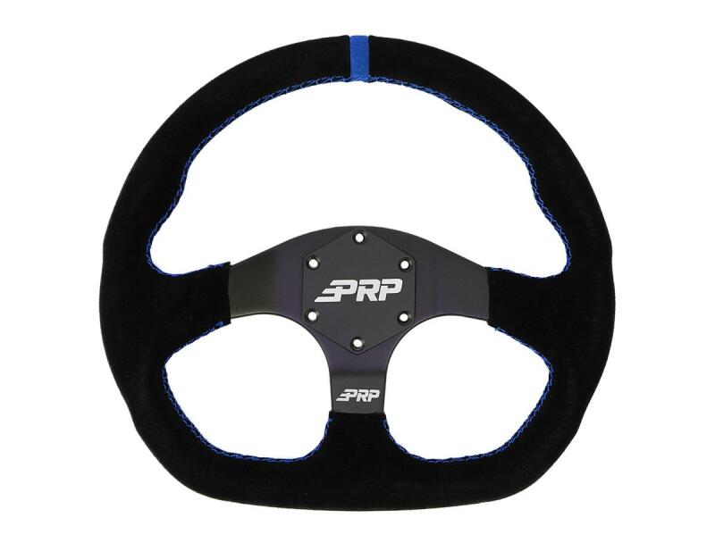 PRP Suede D-Shape Steering Wheel - Blue