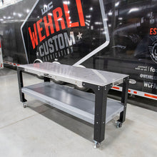 Load image into Gallery viewer, Wehrli Modular Steel Work Bench Top/Shelf Kit - 32in x 90in x .120in Thick (Grey &amp; Raw Steel)