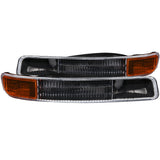 Euro Parking Lights - Clear Lens - Black Housing - Amber Reflector - Pair