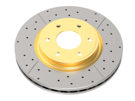 DBA 13-21 Land Rover Range Rover (L405) Front Drilled & Slotted Street Series Rotor w/Gold Hat