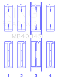 King Engine Bearings Ford 232 (Size +1.0mm) Main Bearing Set