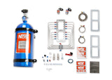 NOS Supercharger Nitrous System,Polished Plate,Red/Blue Plumbing,Blue Bottle
