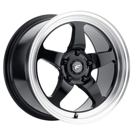 Forgestar 18x5 D5 Drag 5x120.65 ET-10 BS 2.6 Gloss BLK / Diamond Lip 78.1 Bore