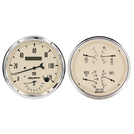 Autometer Antique Beige Quad & Tach/Speedo 5in. - 2 Pc.