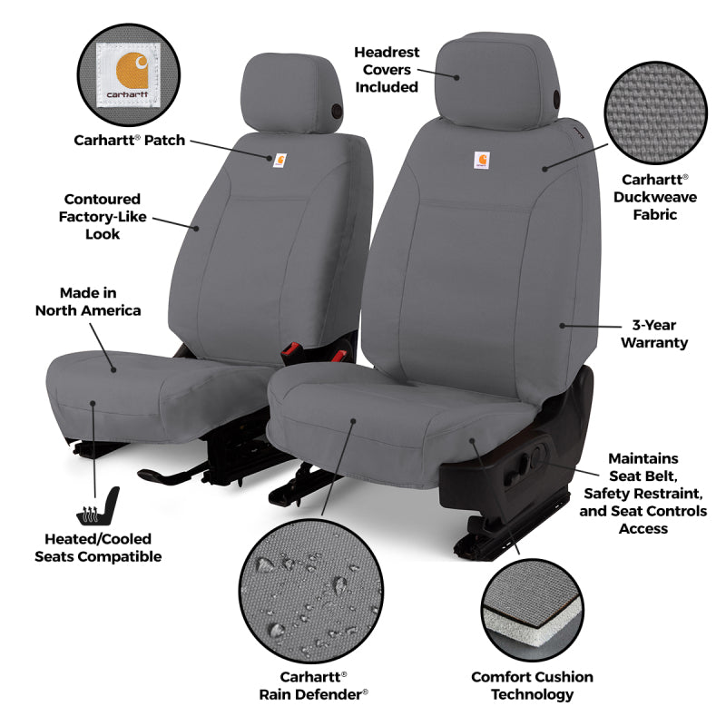 Covercraft 02-03 Subaru Impreza/Outback Carhartt PrecisionFit Custom Front Row Seat Covers - Gravel
