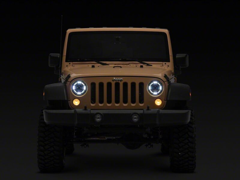 Raxiom 07-18 Jeep Wrangler JK Axial Series Quatro LED Headlights- Black Housing- Clear Lens