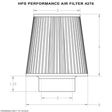 Load image into Gallery viewer, HPS Performance Air Filter 3" ID, 5" Element Length, 6.5" Overall Length, HPS-4276