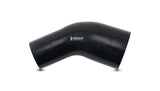 Vibrant 3.00in x 4.00in In/Out  45 Degree Black Silicone Transition Hose