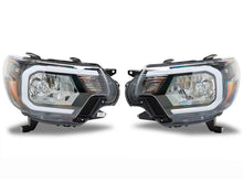 Load image into Gallery viewer, Raxiom 12-15 Toyota Tacoma Axial Series Headlights/Seq LED Bar- Black- Clear Lens