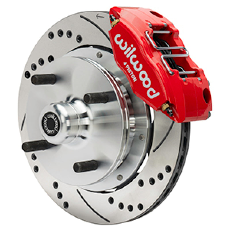 Wilwood 73-76 Porsche 914 Front Powerlite Brake Kit Dilled & Slotted - Red
