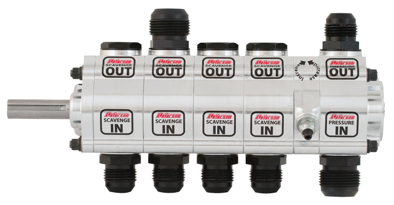 Peterson Fluid Systems R4 5-Stage Oil Pump - Rear Drive B/H QM - Right Side Mount - Relief