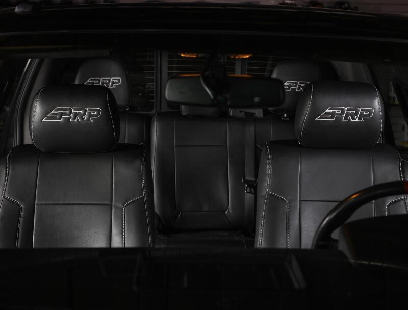 PRP 12-14 Ford Raptor Front Seat Covers (Pair) - Black w Silver Stitch