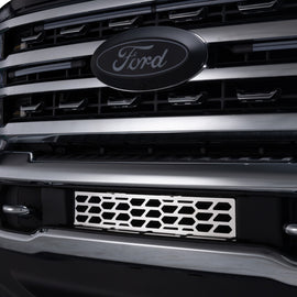 Putco 23-24 Ford F250/F350 Super Duty Hex Shield Design Bumper Grille Inserts - Polished SS