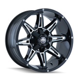 Mayhem 8090 Rampage 18x9 / 8x170 BP / 18mm Offset / 130.8mm Hub Gloss Black Milled Wheel