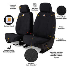 Load image into Gallery viewer, Covercraft 22-26 GMC Sierra 1500 Carhartt Super Dux SeatSaver Front Row Custom Seat Cover - Black
