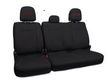 Load image into Gallery viewer, PRP 12-14 Ford Raptor Rear Bench Seat Covers - Black w/ Red Stitch