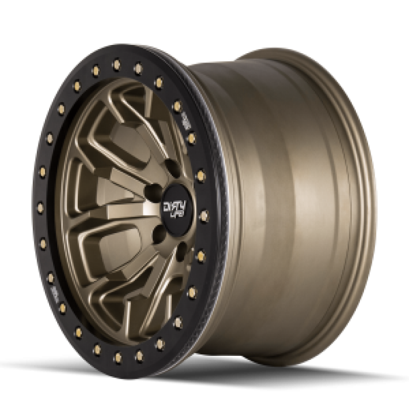 Dirty Life 9303 DT-1 17x9/8x165.1 BP/-12mm Offset/130.8mm Hub Satin Gold Wheel - Beadlock