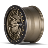 Dirty Life 9303 DT-1 20x9 / 8x170 BP / 0mm Offset / 130.8mm Hub Satin Gold Wheel - Beadlock