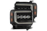 Arex Nova LED Headlights: GMC Sierra (14-18) - Black (Set)