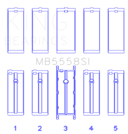 King Engine Bearings Ford R6A/114Ci 1.9L/121Ci 2.0L (Size +0.25mm) Main Bearing Set