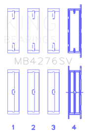 King Engine Bearings Land Rover 2.7L TDV6 Sputter Replacement Crankshaft Main Bearings