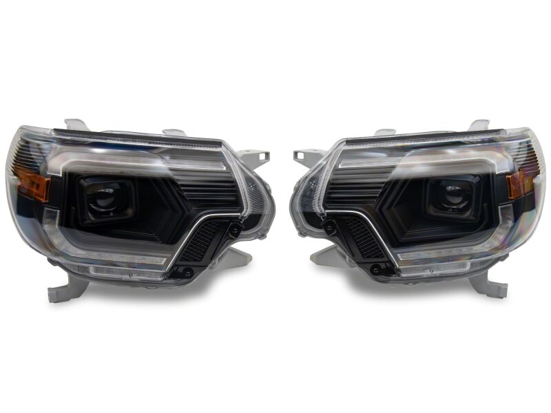Raxiom 12-15 ToyotaTacoma Axial Series Switchback Projector Headlights- Black Housing- Clear Lens