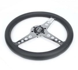 NRG Light Weight Gaming Steering Wheel - Driftz 350mm 3 Chrome Spokes Perforated Leather