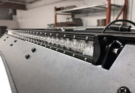 Cali Raised 40in Cutout Prinsu Roof Rack 42in Led Light & Bracket Kit w/ Square Blue Backlit Switch