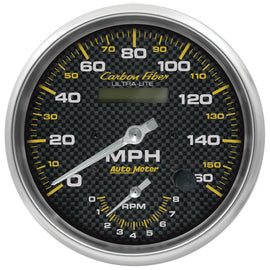 AutoMeter 160mph & 8k RPM Electirc Program 5in. Carbon Fiber Gauge Tach/Speedo