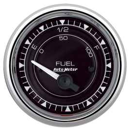 AutoMeter Chrono 2-1/16in 0E 240E-33F Ohm Electric Fuel Level Gauge - Chrome