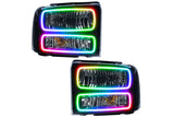 Oracle LED Halo Headlights: 05-07 Ford Super Duty (Black / ColorShift RGB / 2.0 Controller)