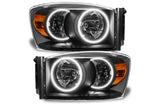 Oracle LED Halo Headlights: 07-08 Dodge Ram (Black / White SMD Single Color)