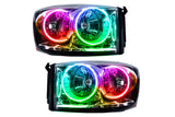 Oracle LED Halo Headlights: 07-08 Dodge Ram (Chrome / ColorShift RGB / BC1 Controller)
