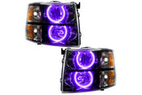 Oracle LED Halo Headlights: 07-13 Chevrolet Silverado (Black / Round Style / UV/Purple SMD Single Color)