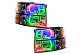 Oracle LED Halo Headlights: 07-13 Chevrolet Silverado (Black / Square Style / ColorShift RGB / No Controller)